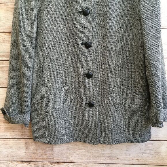 VINTAGE HERBERT GROSSMAN PANTSUIT IN BLACK AND WHITE TWEED - Picture 4 of 14